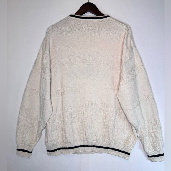 VTG Shenandoah Sweater Cream embroidered Bald Eagle Mountains chunky-knit Sz XXL - Picture 8 of 9